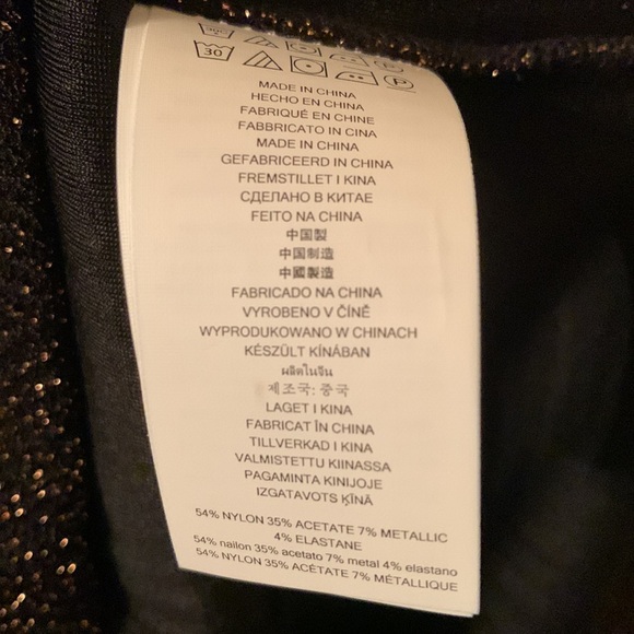 MICHAEL KORS Black & Gold Diamond Bomb Dress Large - Picture 6 of 12